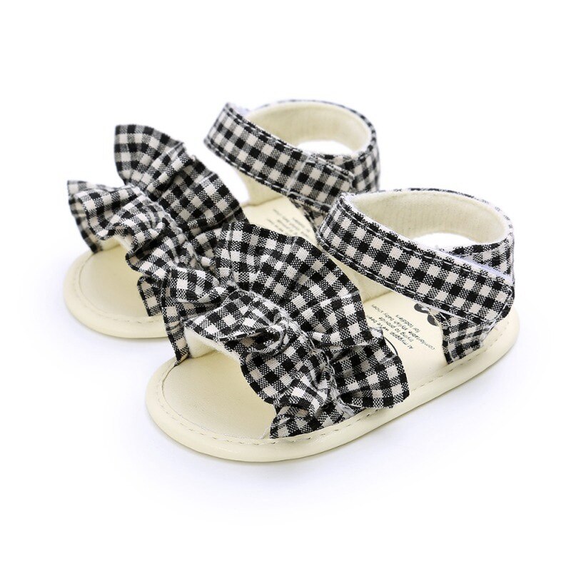 Baby Girls Sandals Toddler Anti-Slip Bow Shoes Sandals Baby Soft Soled First Walkers 0-18M: A / L