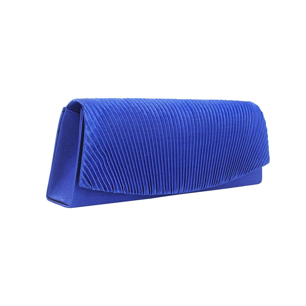 Aelicy Vrouwen Ruches Minaudiere Avondfeest Telefoon Handtas Ontworpen Elegante Solid Hasp Hand Te Nemen Tas: Blue