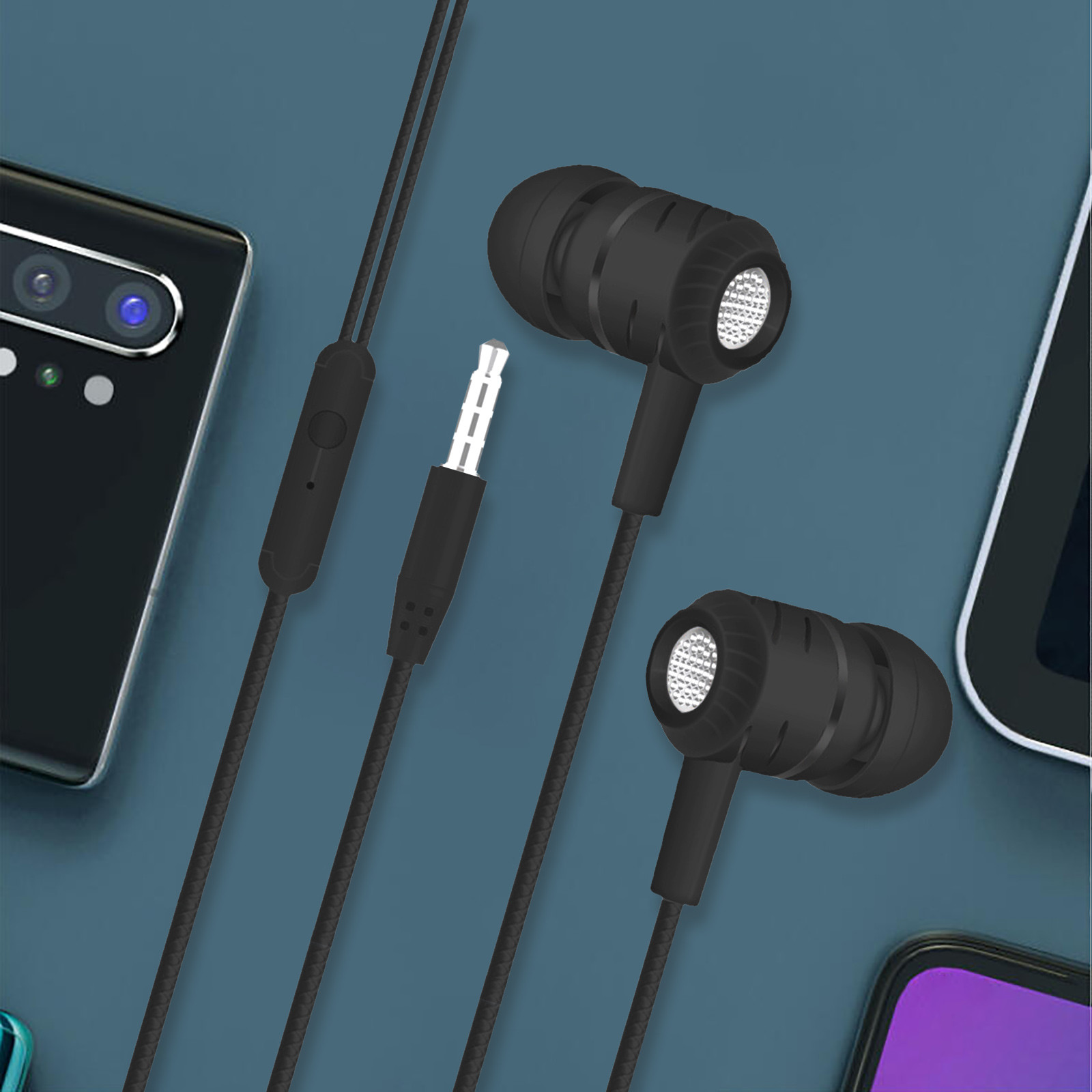 Wired Headphones With Mic Earphones In Ear Headphones With Microphone 3.5mm Wired Earbuds For Ios And GüMrüKsüZ Vergisiz üRüNler