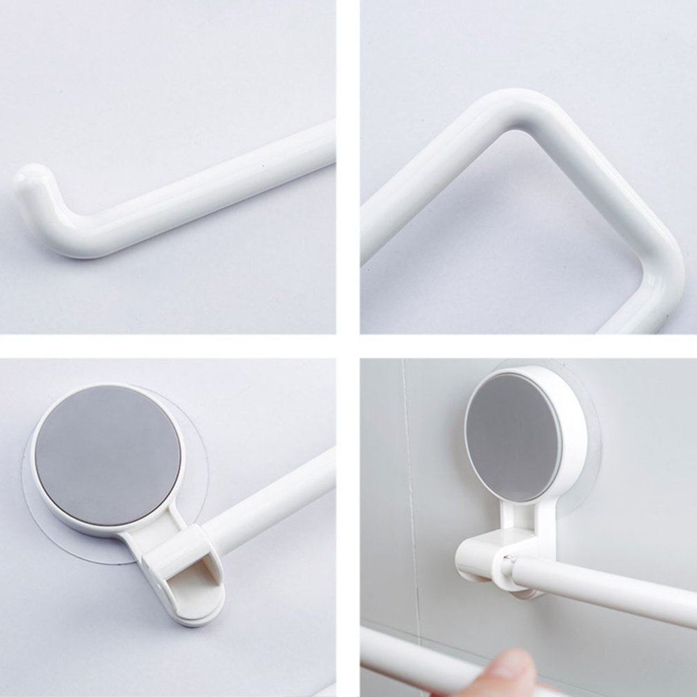 Wall Mounted Paper Roll Stand Kitchen Plastic Film Storage Rack Family Convenient Extended Single Pole Tissue Holder