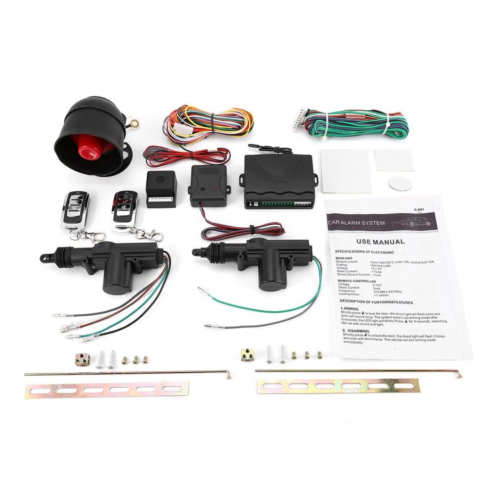 Car Lock Door Remote Control Keyless 2 Wires & 5 Wires Entry System Locking Kit with 4 Door Lock Actuator 12V