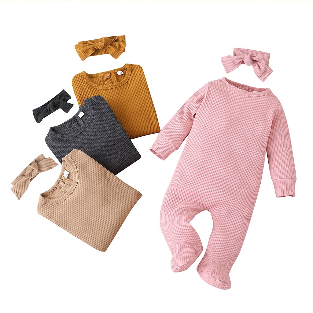 Baby Lange Mouw Jumpsuit Meisjes Effen Kleur Katoen Jumpsuit Jongens Jumpsuit Jumpsuit Been Wrap