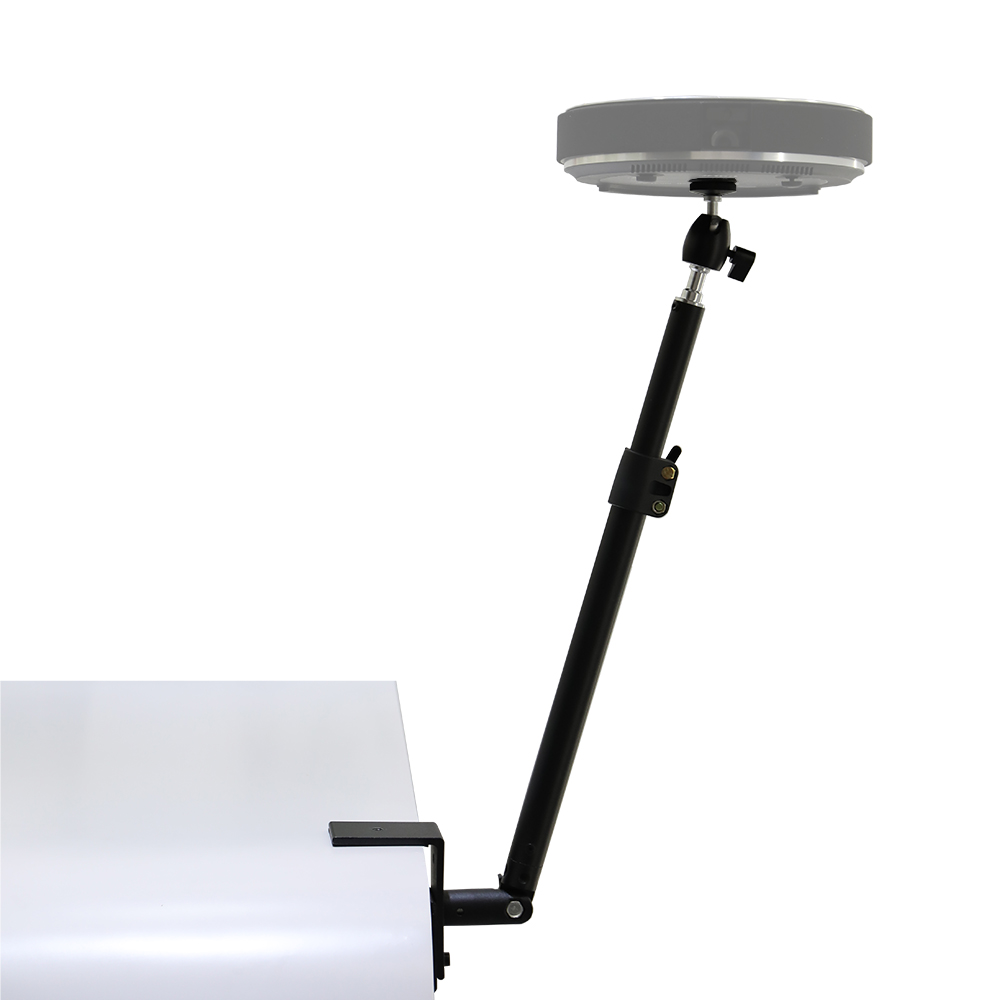 Treppiede con clip da tavolo Monitor da scrivania in piedi con testa a sfera da 1/4" Anello luminoso Staffa regolabile Supporto per fotocamera DSLR