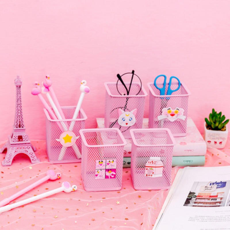 1 Pcs Lovely Pen Holder for Girls School Stationery Little Fairy Exclusive Pen Holder Pink Cute Debris Stationery Organizer
