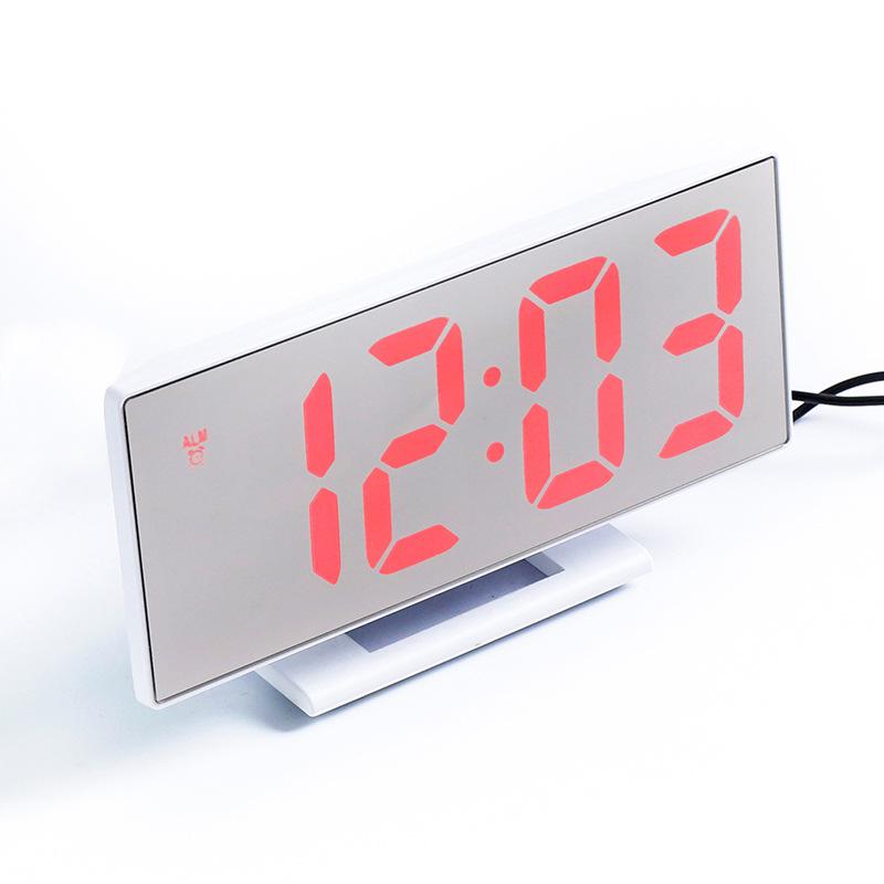 Horloge numérique de Table avec miroir | Miroir numérique, horloge électronique multifonction, affichage de nuit, alarme, horloge de bureau, Despertador: B