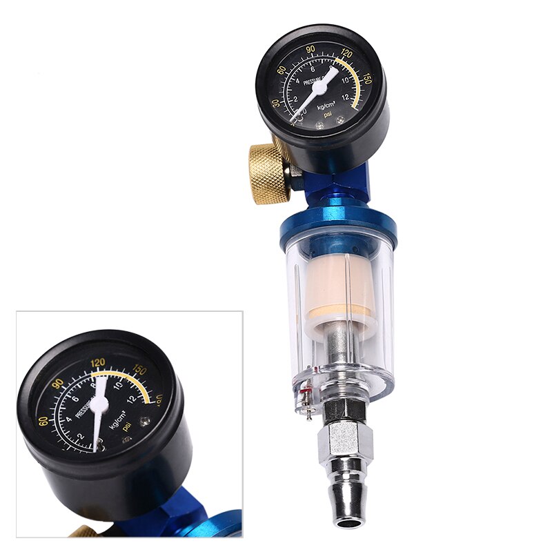 Spray Paint Gun Kit Air Regulator Gauge & In-line Air Oil Water ...