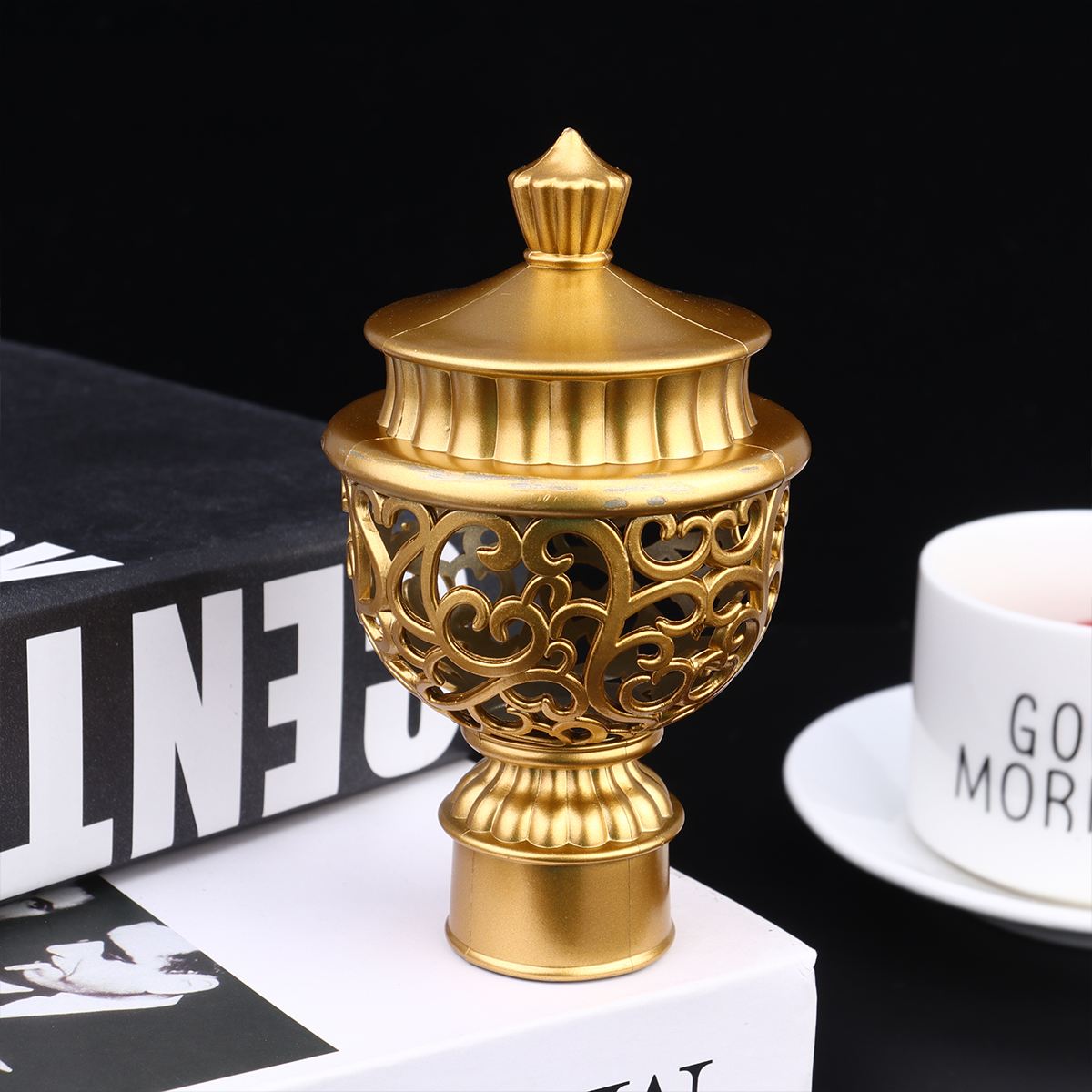 Curtain Rod End Decorative Finial Cap Pole Hollow Plug Rail Hole Fittings Bracket Caps Ends Closing Window Fitting Rods