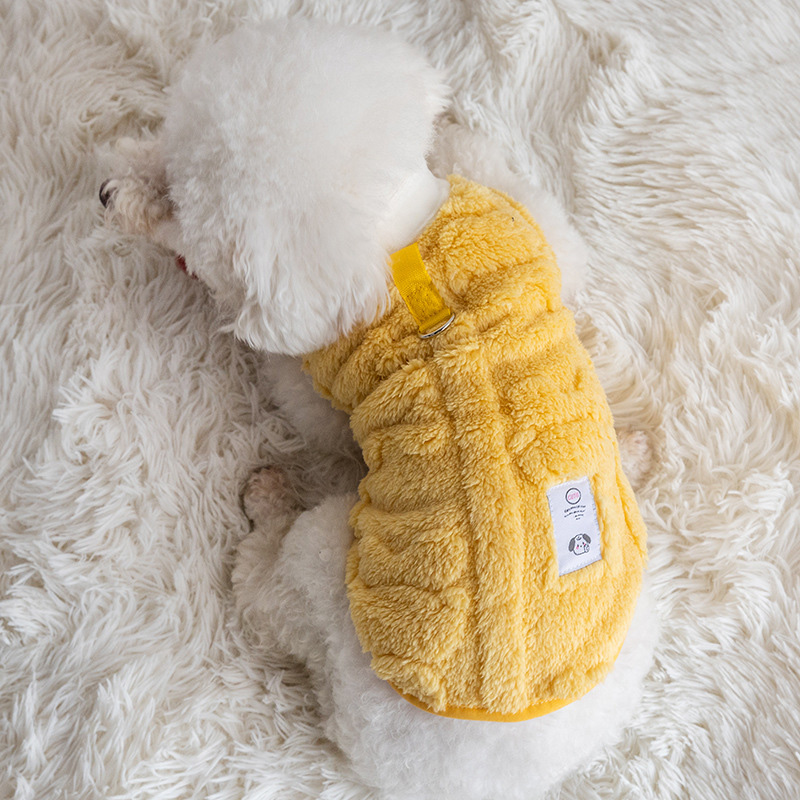 Pet Autumn and Winter Fleece Clothes Dog Cat Warm Coat Small Dogs Clothing Chihuahua Costumes: XXL / Yellow
