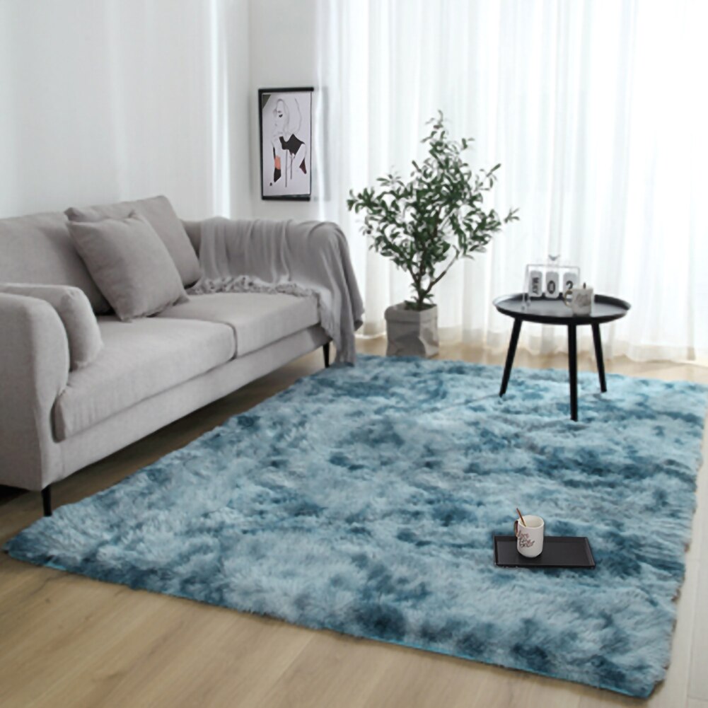 Dik Tapijt Voor Woonkamer Pluche Tapijt Kinderen Bed Kamer Fluffy Floor Tapijten Venster Nachtkastje Thuis Decor Tapijten Zachte Fluwelen mat: Dark Blue