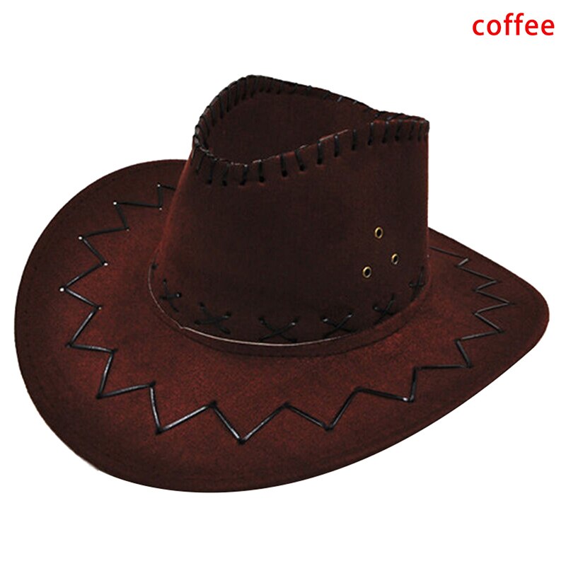 1pc Unisex Adult West Cowboy Solid Casual Hat Grassland Sunshade Cap Women Summer Beach Travel Hat Mongolian Hat: Coffe
