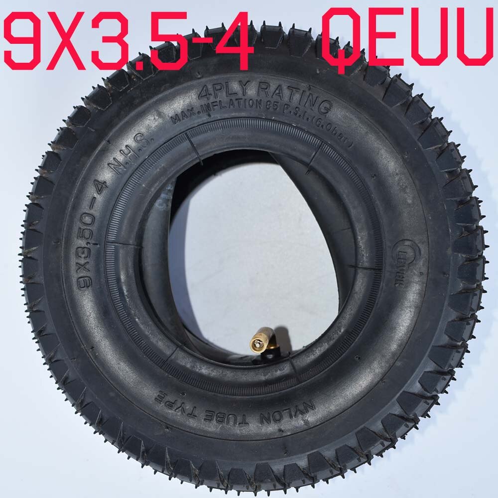 Pneu et Tube intérieur de 9*3.50-4 pouces | Pneu de planche à roulettes à quatre roues, Tube de plage, avec tige de Valve courbée, électrique, petite voiture de surf: inner and outer tire