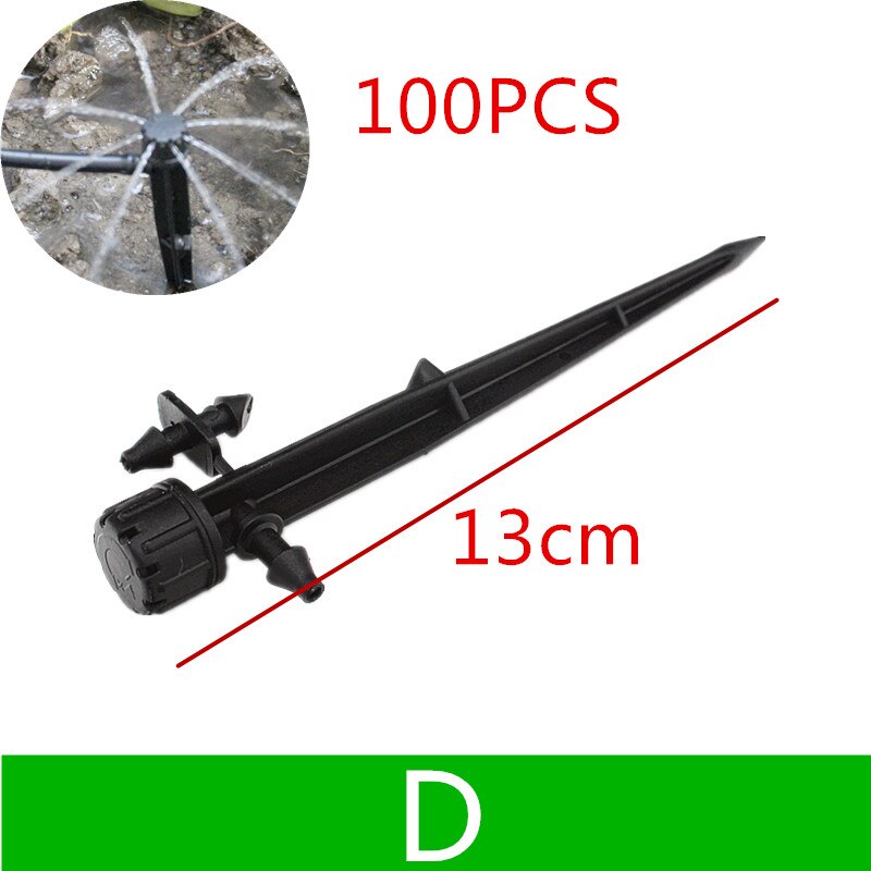 100PCS Adjustable Dripper On Stake For Fruit Tree Watering Garden Irrigation Drip Fittings Water Tools: D   100pcs
