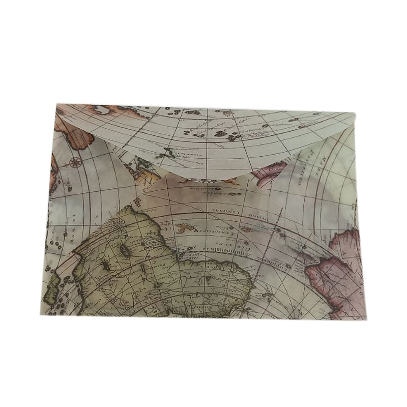 100pcs/lot retro European map style sulfuric acid window envelope letter invitation greeting cards cover 110*155mm