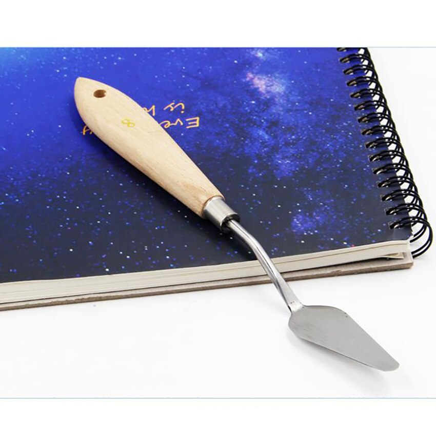 1 Uds pintura mezcla espátula de acero inoxidable espátula paleta cuchillo raspador de pintura al óleo paleta de artistas cuchillo Flexible herramienta de arte