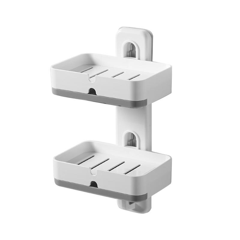 Porte-savon mural Double couche, support de rangement de salle de bains, ménage porte-savon étanche, accessoires de salle de bains