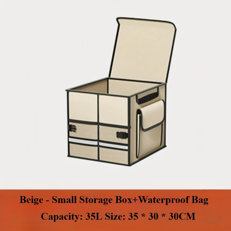 Car Trunk Organizer Vehicle Box with Lid Waterproof Storage Box Universal Accessory Multi-Compartment Collapsible Storage Boxes: Blue