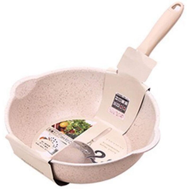 Sartén de piedra gruesa, sartenes multifunción antiadherentes, olla de turrón profundo, sartén de Wok de Boca Grande