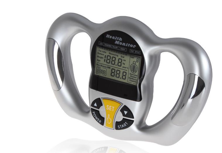 mini digital lcd håndholdt bmi tester kroppsfettmonitor helseanalysator fettmåler med 5 fettnivåer til referanse