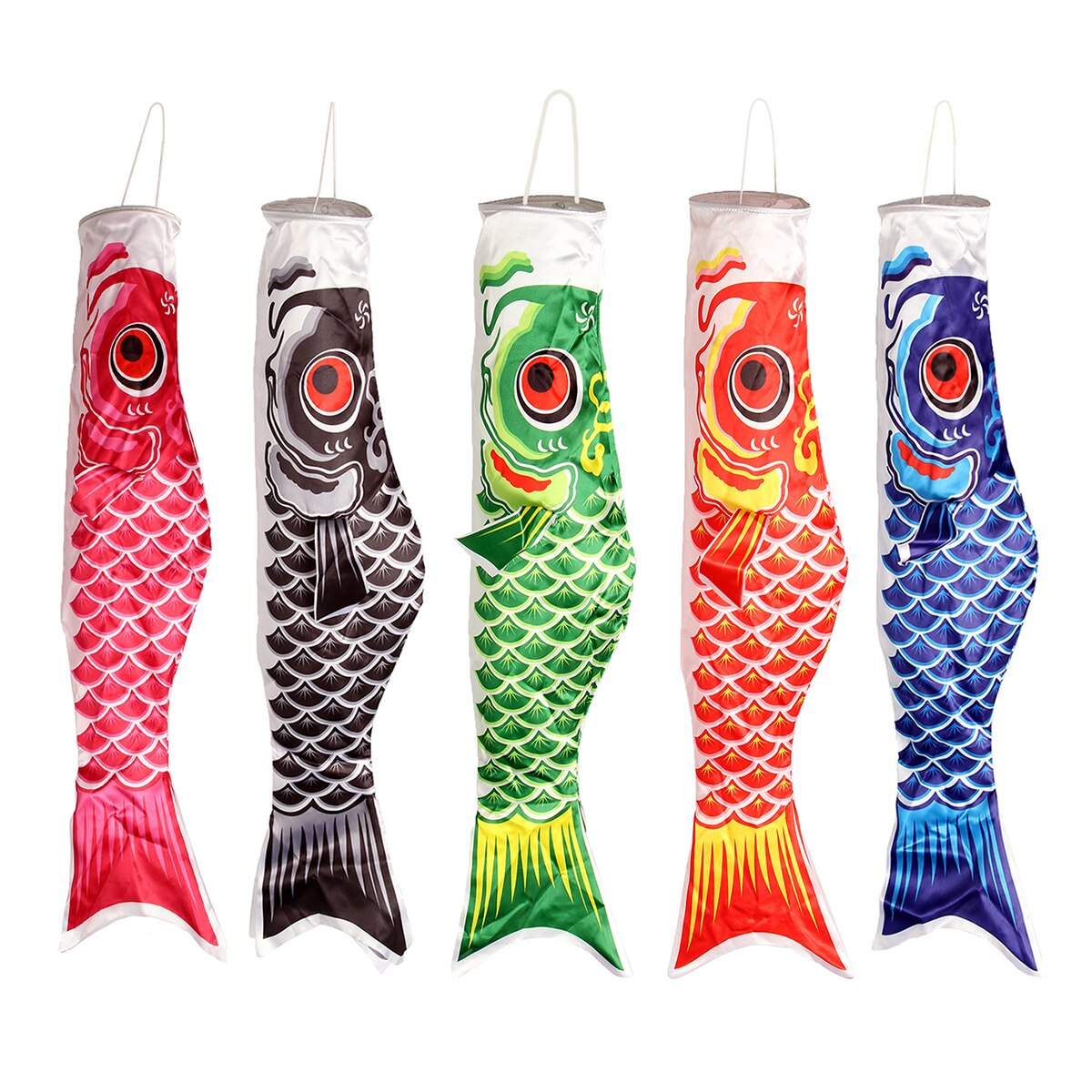70cm colorido estilo japonés carpa viento Streamer pez cometa de bandera Koi Nobori Koinobori adornos de doméstica