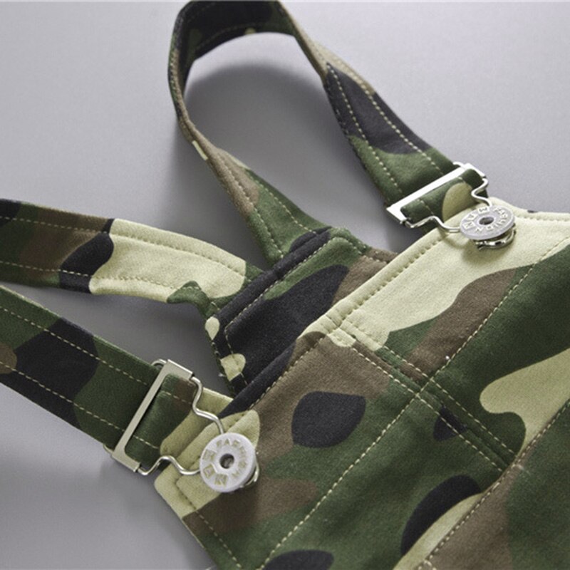 Toddlers Baby Boy Girls Suspender Pants Children Cotton Camouflage Pattern Pants Overalls Trousers Batiste
