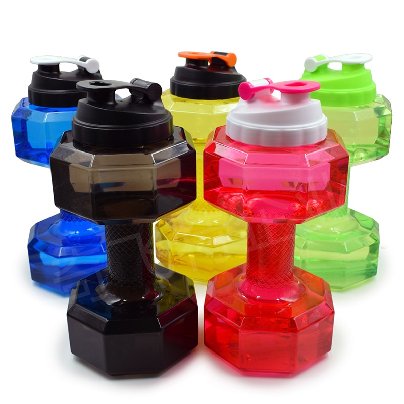2.5L Dumbbells Vormige Plastic Grote Grote Capaciteit Gym Sport Water Fles Outdoor Fitness Fiets Camping Fietsen Fles