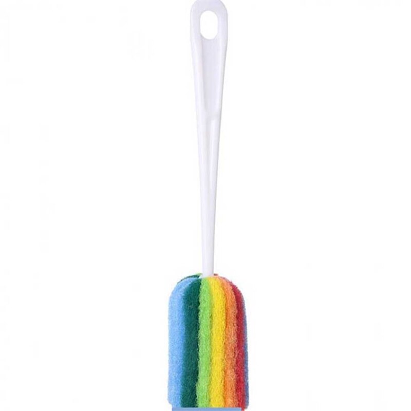 Botella de agua desmontable taza de lavado de vidrio esponja depurador de cepillo de limpieza con mango utensilios de limpieza cepillo de vidrio: Default Title