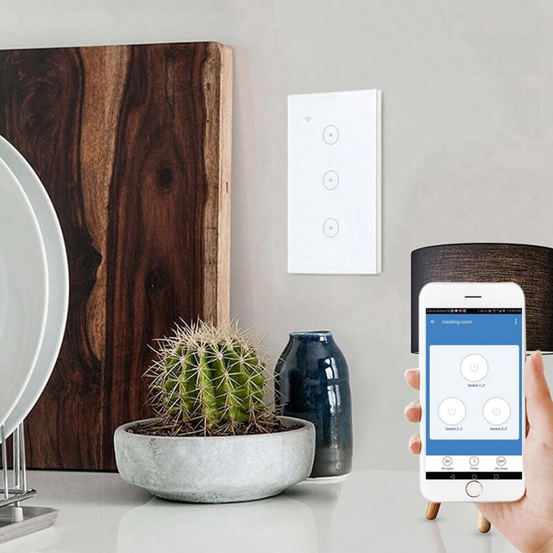 Wifi tryk smart switch tuya stemmestyring app fjernbetjening switch