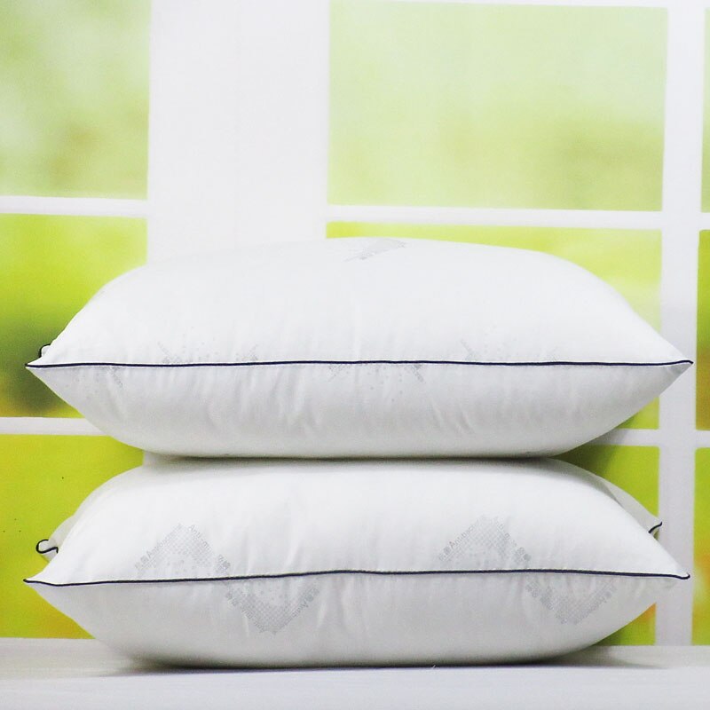 Oreiller en tissu de plumes doux imprimé, oreiller de sommeil Super extensible pour le cou, fournitures standard d'hôtel et de maison: white / 40x70cm (1pc)