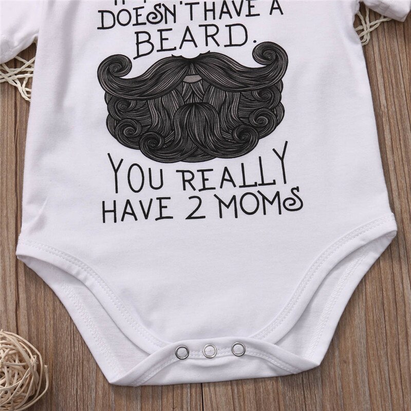 Baby Boy Beard Pattern Romper Newborn Baby Boy Casual Short Sleeve Cotton Jumpsuit Clothes Sunsuit Outfits 0-18M
