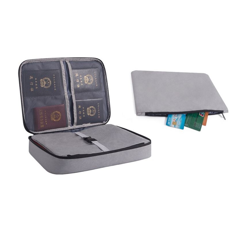 Bolsa de almacenamiento de tickets para documentos, resistente al agua, gran capacidad, compartimentos diferentes, certificados, organizador de archivos para viajes en el hogar y la Oficina