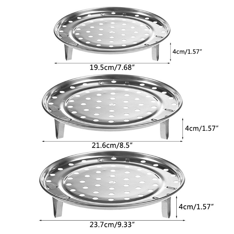 Bandeja de vapor de acero inoxidable multifuncional, soporte duradero para cocinar al vapor, utensilios de cocina, accesorios de cocina, 1 ud.