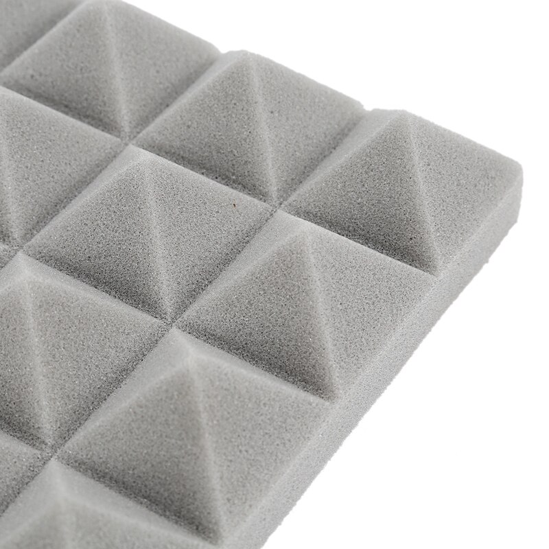 Charcoal Acoustic Foam Tiles Soundproofing Foam Panels Studio Sound Padding 2 x 10 x 10 Inch(Black+Grey)