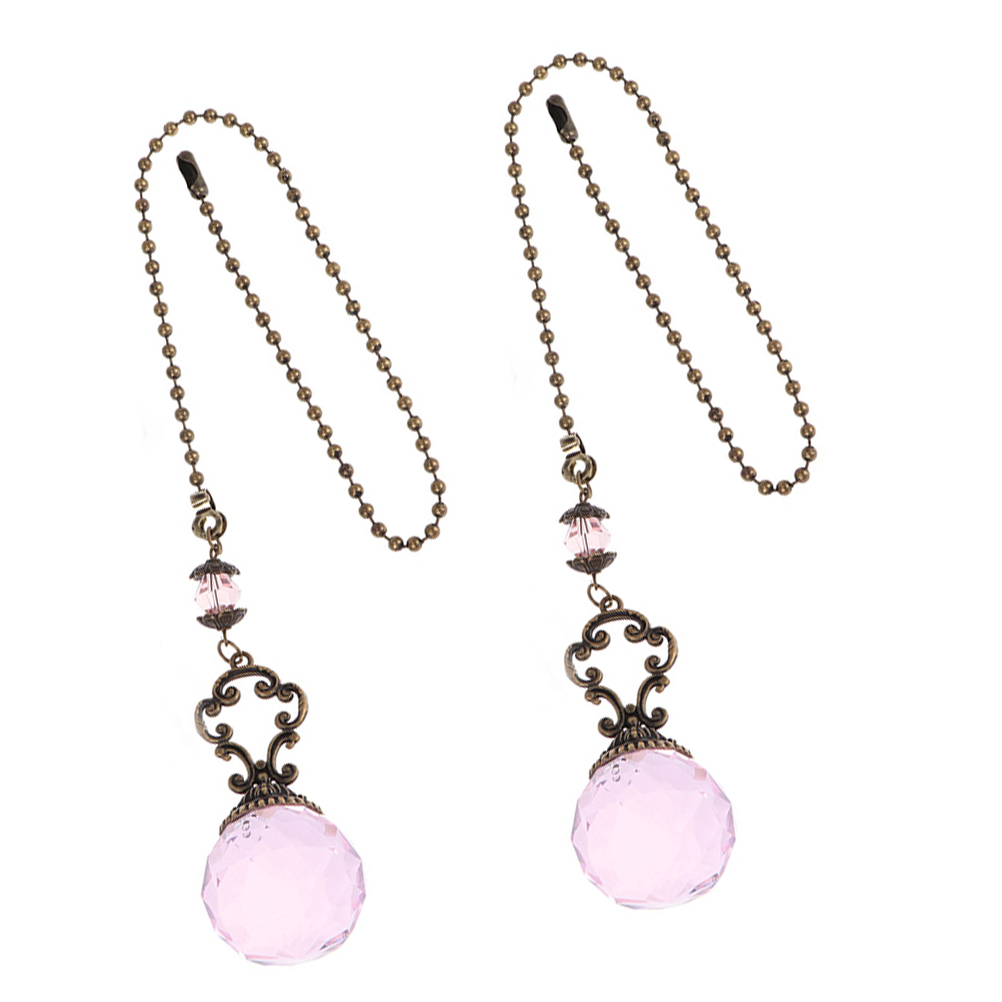 2Pcs Crystal Ceiling Fan Chain Unique Light Hanging Adorn Crystal Decor