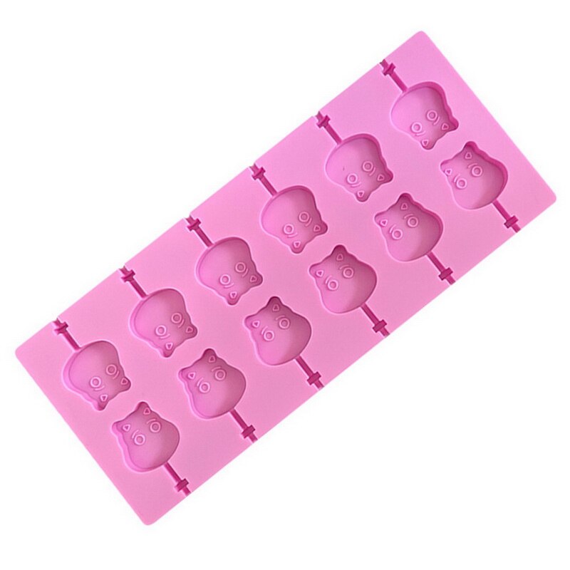 Bage bagegrej værktøj bjørn slikkepinde kageforme rundt hjerte silikone slikkepinde form blomst slik chokolade forme kage dekorationsform: 3