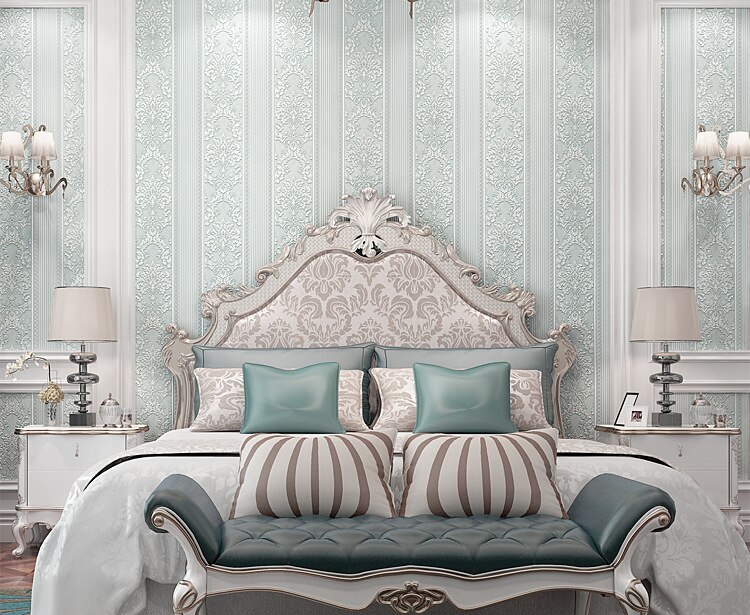 3D Victoriaanse Damast Reliëf Behang Roll Luxe Klassieke Bloemen Behang Woonkamer Slaapkamer Muur Decor