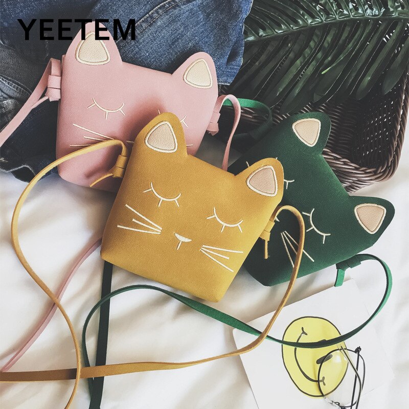 Bolso pequeño de ante de imitación para bebé y gato, bandolera pequeña de ante de imitación, monedero para chica, Mini bolso de hombro