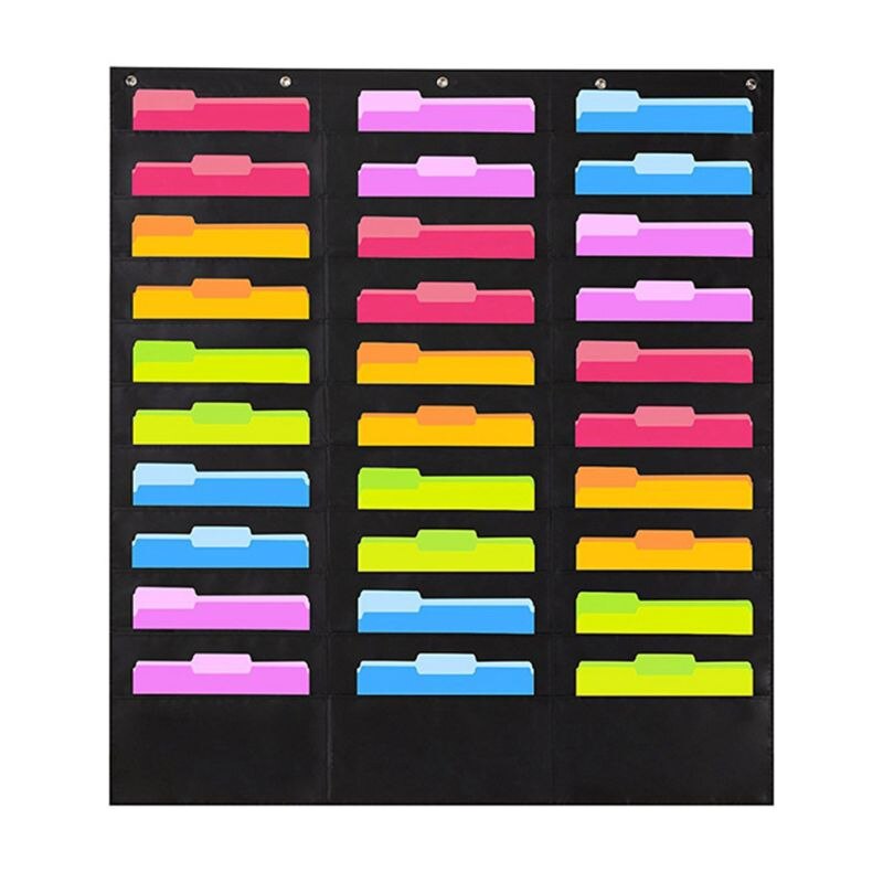 30 Pocket Storage Pocket Chart Hanging Wall File Organize Your Assignments Files Scrapbook Papers