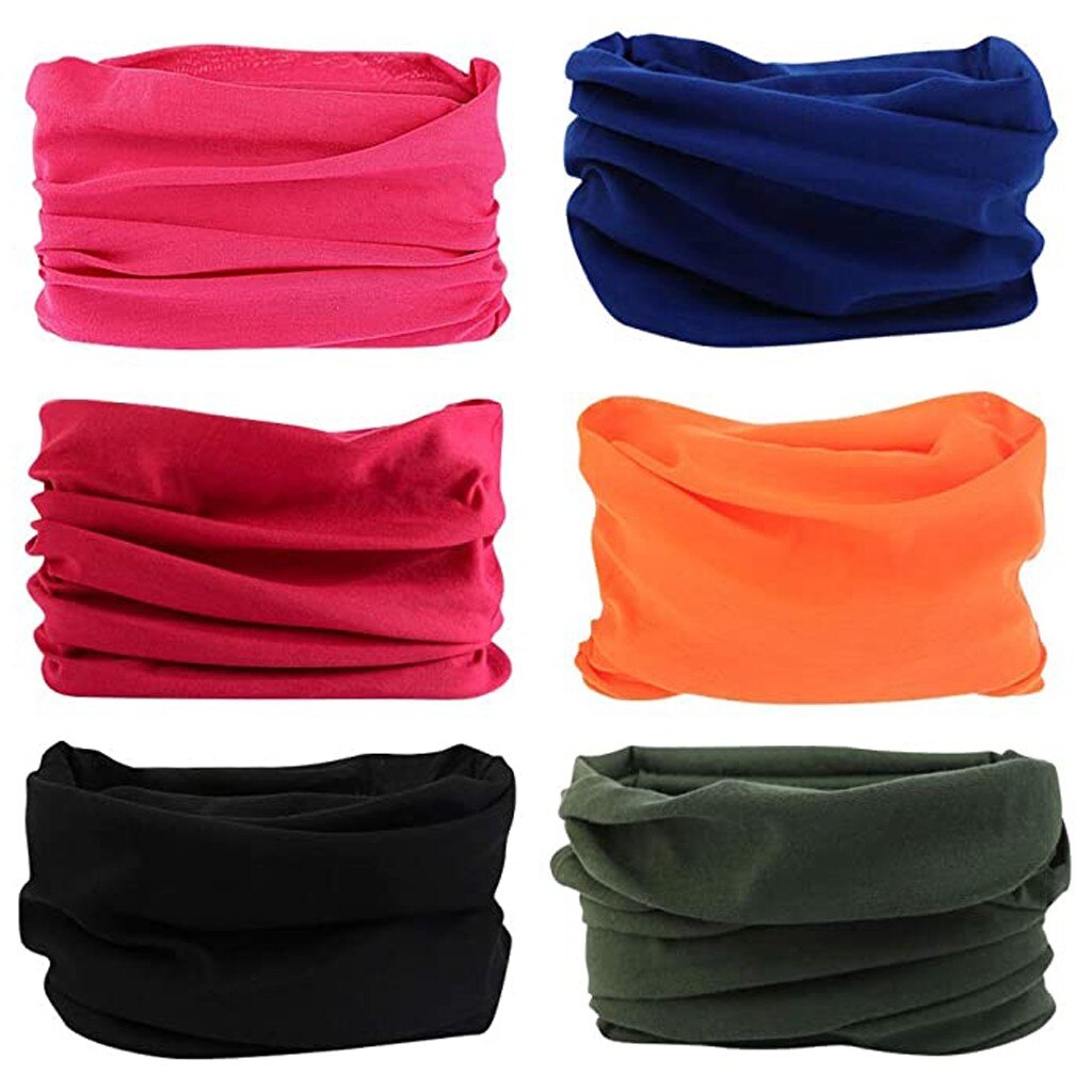 6PC unisexe sans couture Bandana Rave bandeau écharpe foulard foulard écharpe d'équitation tissu bouche et nez visage couvrant écharpe