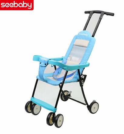 Seebaby Portable Folding Baby Stroller Children Can Take Ultra-breathable Travel Portable Four-wheeled Cart Manufacturers: Default Title