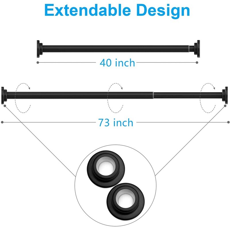 Shower Curtain Rod, Adjustable Tension Spring, Shower Curtain Rod Tension