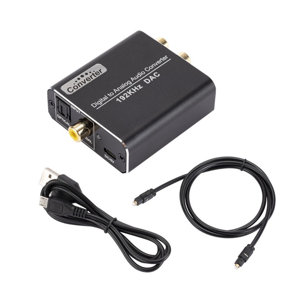 192kHz Digital to Analog Audio Converter DAC Digital Coaxial Optical Toslink to Analog 3.5mm Jack RCA (L/R) Stereo Audio Adapter: Host USB Optical