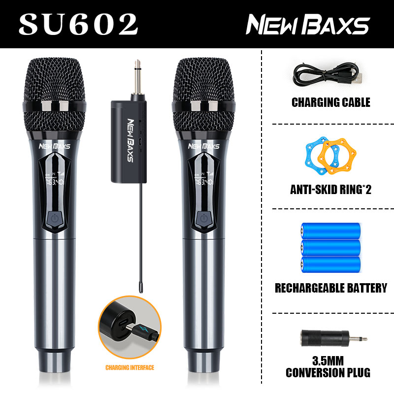 Wireless Microphone 2 Channels UHF Handheld Mic Micphone For Party Karaoke Church Show Meeting: PURPLE