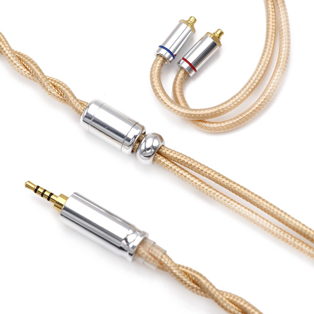 Linsoul LSC08 6N OCC Single Crystal Copper HiFi Earphone Cable 2pin MMCX: Gold 2.5mm MMCX