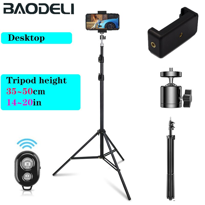 Photographic Lighting Stand Fill Light Stand With 1/4 Screw Adjustable Tripod Suit For Ring Light Desktop And Vertical Ring Lamp: Set1 50cm Tripod