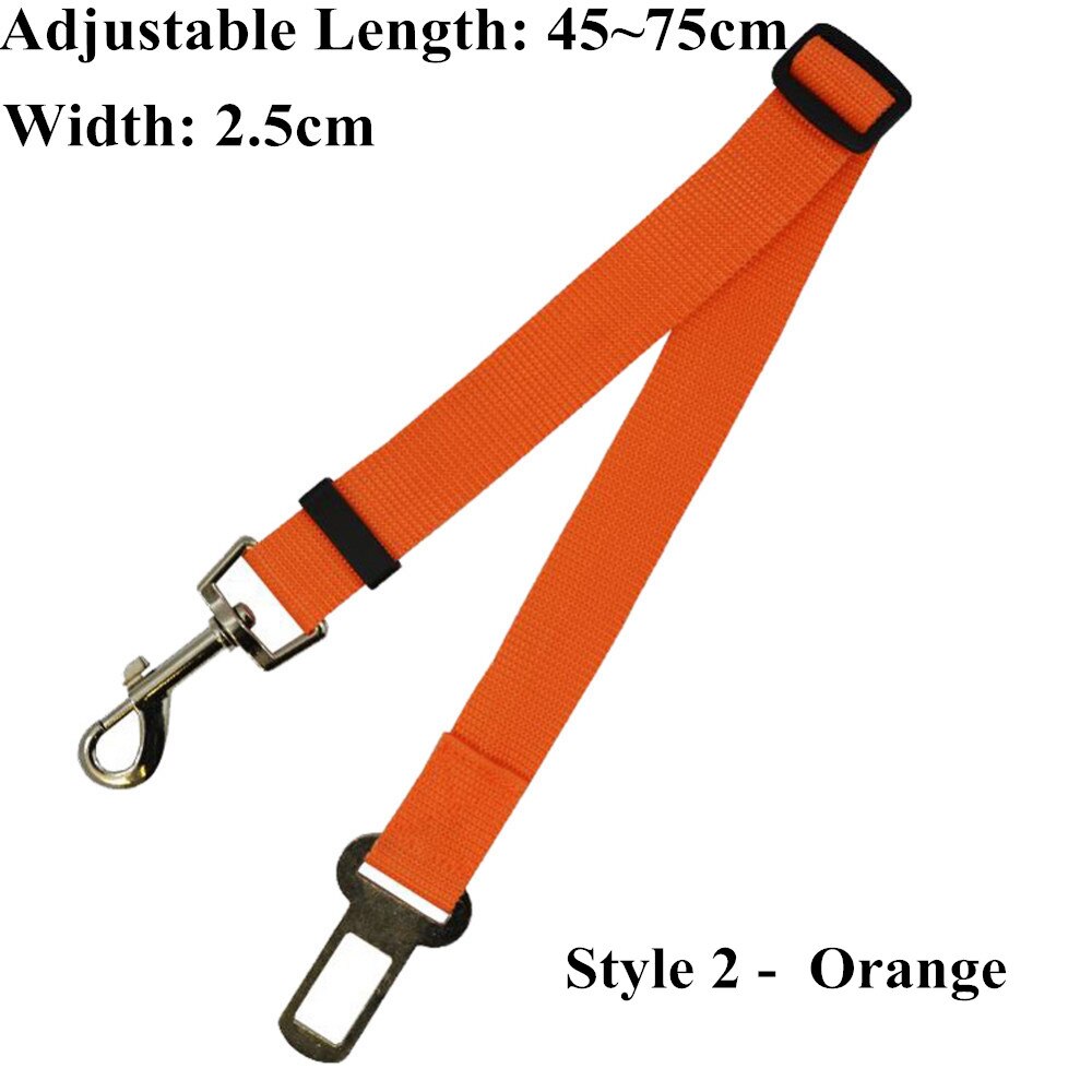 Verstelbare Nylon Pet Hond Autogordel Kat Puppy Lood Kleine Medium Honden Voertuig Leven Veiligheid Riem voor Teddy Yokie: 1pc style 2 orange