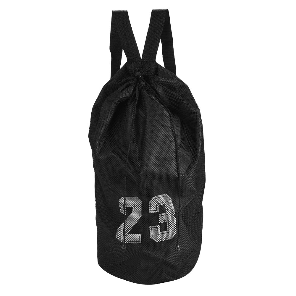 Basketball Sports Bags Football Volleyball Soccer Storage Mesh Bag Fitness Bucket Bag Outdoor Basketball Backpack For Men Women: Black