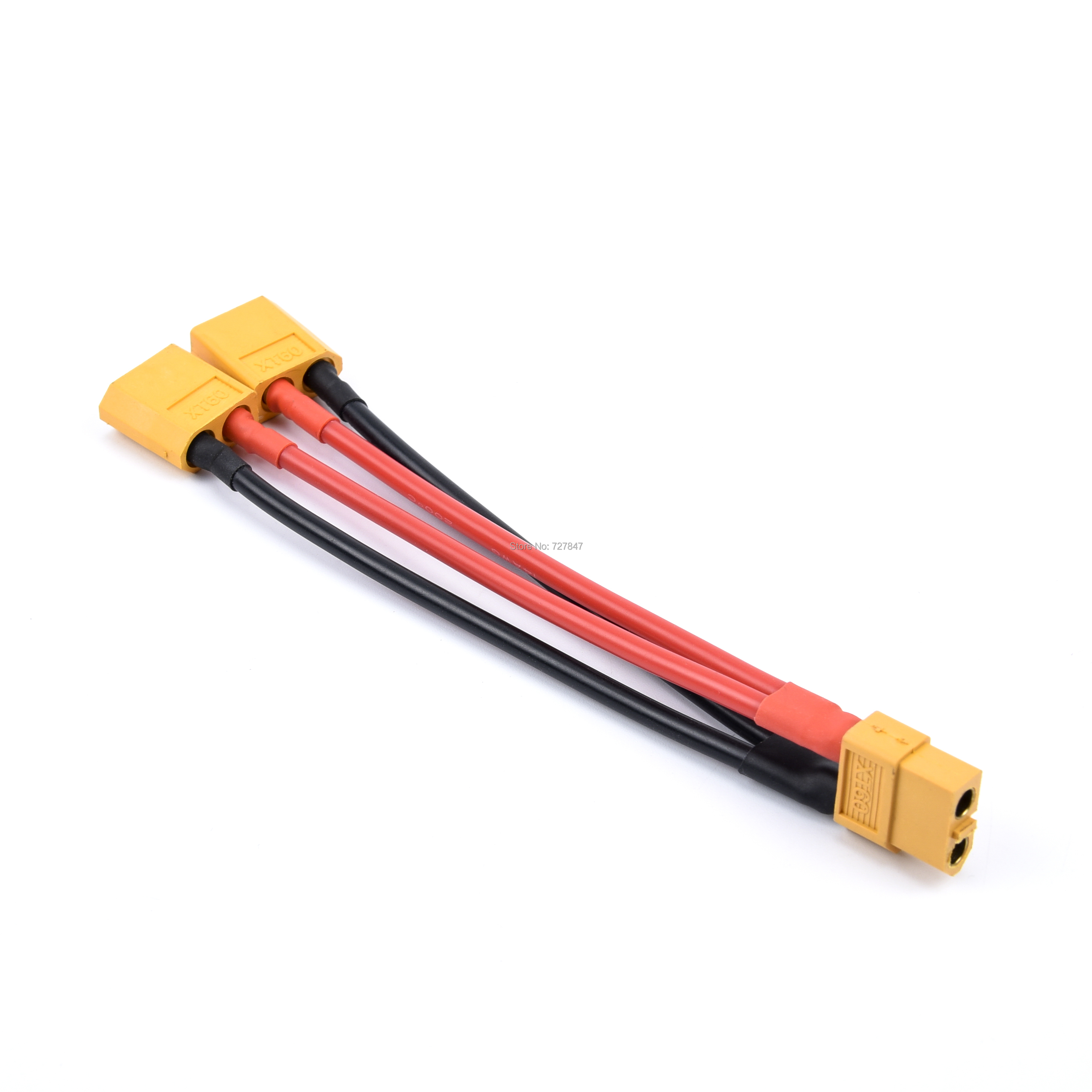 Xt60 parallel batteristik han/hun kabel dobbelt forlænger y splitter / 3- vejs 14 awg silikonetråd til rc batteri motor