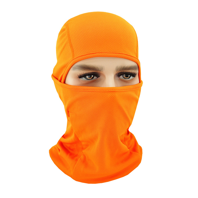 Lente Zomer Winddicht Ademend Balaclava Masker Goede Volledige Gezicht Ski Mask Mesh Stof Effen Kleur Balaclava: Oranje