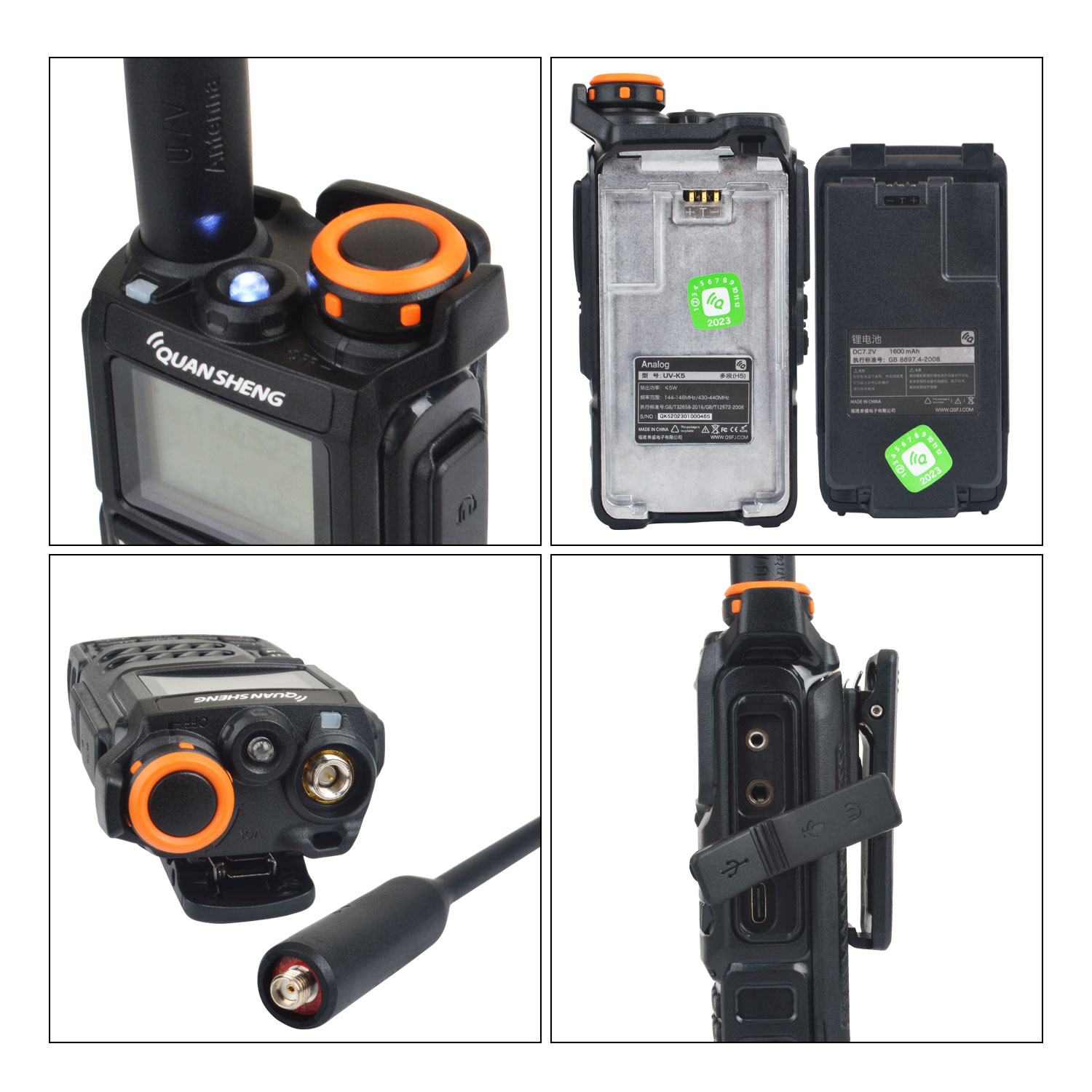 50-600 MHz RX Walkie Talkie UV-K5 Quansheng VHFUHF 136–174 MHz 400–470 MHz RX TX Sowohl DTMF VOX FM Air Band Wireless Freq Copy Radio