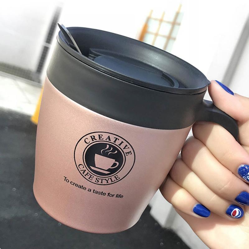 330ML Stainless Steel Insulated Coffee Cup Office Drink Cup With Handle Anti-scalding Cup Travel Thermos